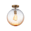 Load image into Gallery viewer, Farmhouze Light - 1 - Light Colored Tinted Ribbed Glass Globe Ceiling Light - Ceiling Light - Blue - 
