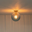Load image into Gallery viewer, Farmhouze Light - 1 - Light Colored Tinted Ribbed Glass Globe Ceiling Light - Ceiling Light - Blue - 
