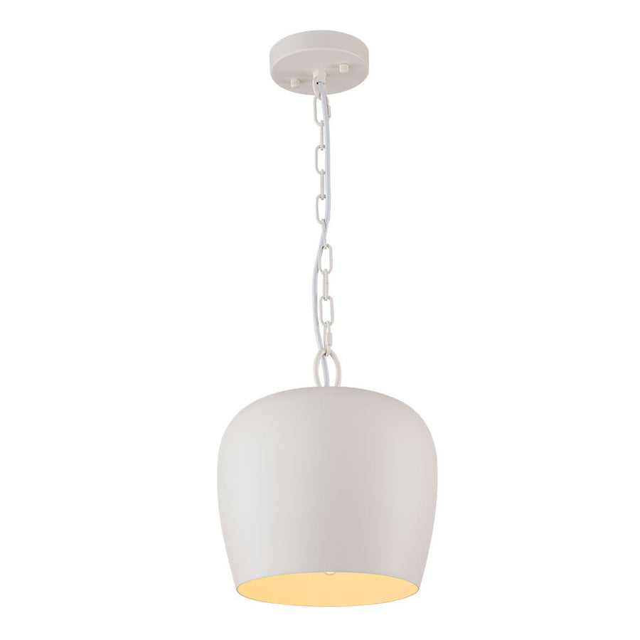 Farmhouze Light - 1 - Light Danish Simple Metal White Pendant Light - Pendant - Bell Shade - 