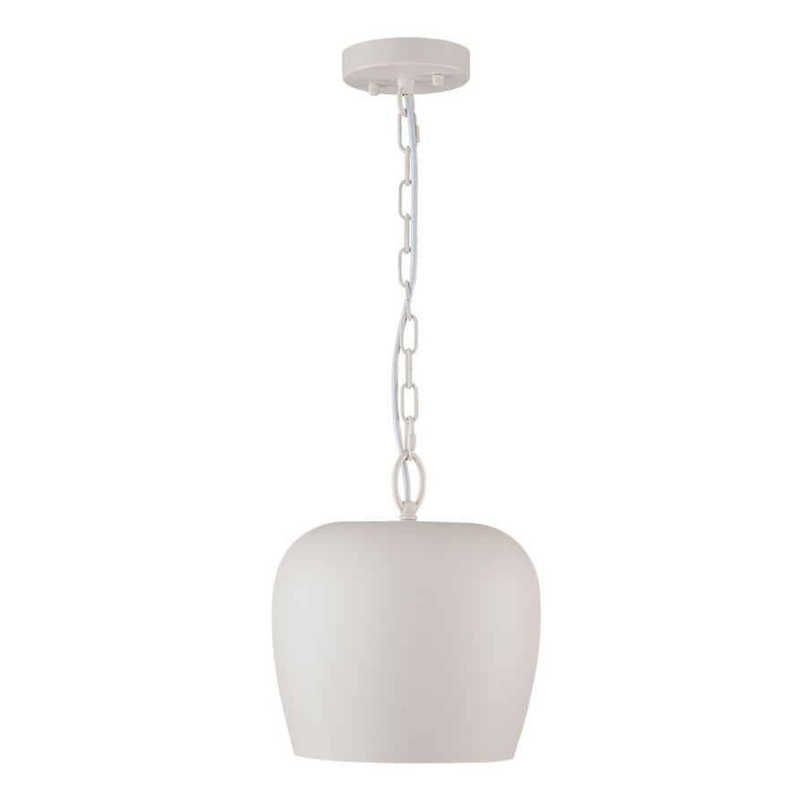 Farmhouze Light - 1 - Light Danish Simple Metal White Pendant Light - Pendant - Bell Shade - 