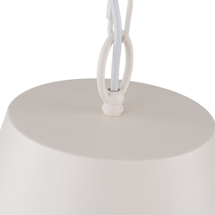 Farmhouze Light - 1 - Light Danish Simple Metal White Pendant Light - Pendant - Bell Shade - 