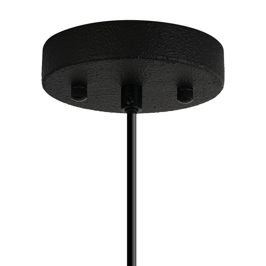 Farmhouze Light - 1 - Light Industrial Black Hammered Iron Dome Pendant - Chandelier - 15in - 