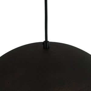 Farmhouze Light - 1 - Light Industrial Black Hammered Iron Dome Pendant - Chandelier - 15in - 