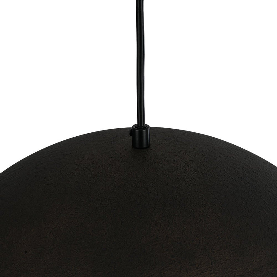 Farmhouze Light - 1 - Light Industrial Black Hammered Iron Dome Pendant - Chandelier - 15in - 