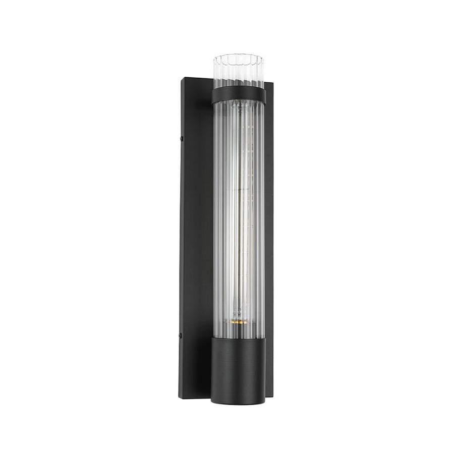 Farmhouze Light - 1 - light Vintage Ribbed Glass Cylinder Linear Wall Sconce - Wall Sconce - 2 Packs - 