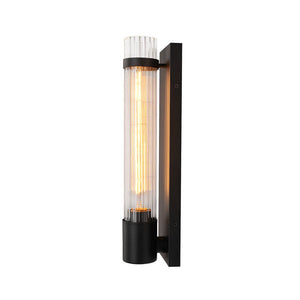 Farmhouze Light - 1 - light Vintage Ribbed Glass Cylinder Linear Wall Sconce - Wall Sconce - 2 Packs - 