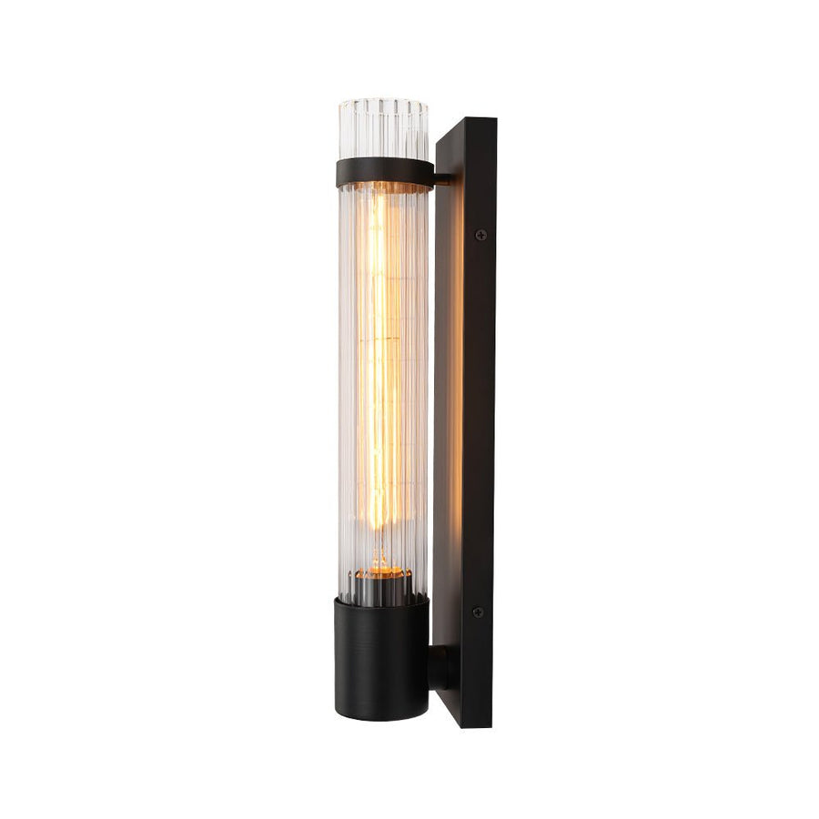 Farmhouze Light - 1 - light Vintage Ribbed Glass Cylinder Linear Wall Sconce - Wall Sconce - 2 Packs - 