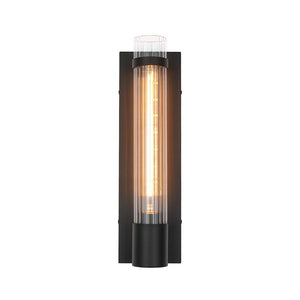 Farmhouze Light - 1 - light Vintage Ribbed Glass Cylinder Linear Wall Sconce - Wall Sconce - 2 Packs - 