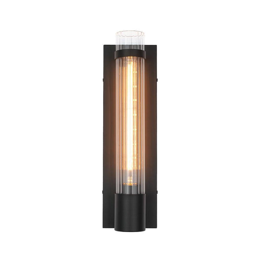 Farmhouze Light - 1 - light Vintage Ribbed Glass Cylinder Linear Wall Sconce - Wall Sconce - 2 Packs - 