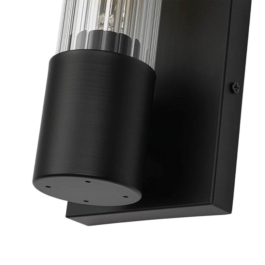 Farmhouze Light - 1 - light Vintage Ribbed Glass Cylinder Linear Wall Sconce - Wall Sconce - 2 Packs - 