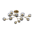 Load image into Gallery viewer, Farmhouze Light-12-Light Smoked Glass Bubble Branch Semi Flush Mount-Ceiling Light-47.2 in-
