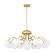 Load image into Gallery viewer, Farmhouze Light-12-Light Tiered Frosted Glass Bubble Brass Sputnik Chandelier-Chandelier-Brass-

