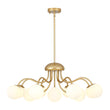 Load image into Gallery viewer, Farmhouze Light-12-Light Tiered Frosted Glass Bubble Brass Sputnik Chandelier-Chandelier-Brass-
