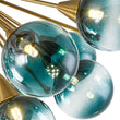 Load image into Gallery viewer, Farmhouze Light-15-Light Ombre Blue Glass Bubble Brass Sputnik Semi Flush Mount-Chandelier-36 in-
