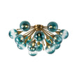 Load image into Gallery viewer, Farmhouze Light-15-Light Ombre Blue Glass Bubble Brass Sputnik Semi Flush Mount-Chandelier-36 in-
