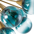 Load image into Gallery viewer, Farmhouze Light-15-Light Ombre Blue Glass Bubble Brass Sputnik Semi Flush Mount-Chandelier-36 in-
