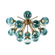 Load image into Gallery viewer, Farmhouze Light-15-Light Ombre Blue Glass Bubble Brass Sputnik Semi Flush Mount-Chandelier-36 in-
