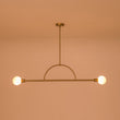 Load image into Gallery viewer, Farmhouze Light-2-Light Simple Linear Opal Glass Globe Island Chandelier-Chandelier-Brass-
