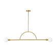 Load image into Gallery viewer, Farmhouze Light-2-Light Simple Linear Opal Glass Globe Island Chandelier-Chandelier-Brass-
