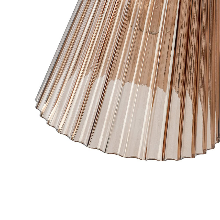 Farmhouze Light - 2 - light UP Down Striped Glass Double Cone Wall Light - Wall Sconce - Brown Glass + Oil - Rubbed Bronze Finish - 