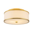Load image into Gallery viewer, Farmhouze Light-20" Mid-Century Brass White Fabric Round Drum Ceiling Light-Ceiling Light-Brass-
