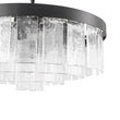 Load image into Gallery viewer, Farmhouze Light-23.6in Mid-Century Layered Textured Glass Round Ceiling Light-Chandelier-Black-

