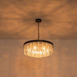 Load image into Gallery viewer, Farmhouze Light-23.6in Mid-Century Layered Textured Glass Round Ceiling Light-Chandelier-Black-
