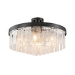 Load image into Gallery viewer, Farmhouze Light-23.6in Mid-Century Layered Textured Glass Round Ceiling Light-Chandelier-Brass-
