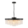 Load image into Gallery viewer, Farmhouze Light-23.6in Mid-Century Layered Textured Glass Round Ceiling Light-Chandelier-Brass-
