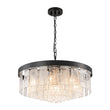 Load image into Gallery viewer, Farmhouze Light-23.6in Mid-Century Layered Textured Glass Round Ceiling Light-Chandelier-Brass-
