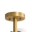 Load image into Gallery viewer, Farmhouze Light - 3 - Light Brass Opal Glass Globe Tiered Semi Flush Mount - Ceiling Light - 19.7 in - 
