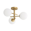 Load image into Gallery viewer, Farmhouze Light - 3 - Light Brass Opal Glass Globe Tiered Semi Flush Mount - Ceiling Light - 19.7 in - 
