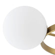 Load image into Gallery viewer, Farmhouze Light - 3 - Light Brass Round Frosted Glass Globe Circle Semi Flush - Ceiling Light - Brass - 
