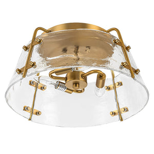 Farmhouze Light-3-Light Brass Water Glass Round Semi Flush Mount-Ceiling Light-Brass-