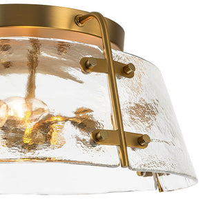 Farmhouze Light-3-Light Brass Water Glass Round Semi Flush Mount-Ceiling Light-Brass-