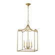 Load image into Gallery viewer, Farmhouze Light - 4 - Light Antique Brass Candle Style Metal Lantern Pendant - Chandelier - 4 - Light - 
