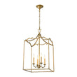 Load image into Gallery viewer, Farmhouze Light - 4 - Light Antique Brass Candle Style Metal Lantern Pendant - Chandelier - 4 - Light - 
