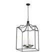 Load image into Gallery viewer, Farmhouze Light-4-Light Antique Brass Candle Style Metal Lantern Pendant-Chandelier-6-Light/Black-
