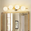 Load image into Gallery viewer, Farmhouze Light-4-Light Layered Linear Frosted Glass Globe Vanity Wall Lamp-Wall Sconce-Brass-

