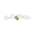 Load image into Gallery viewer, Farmhouze Light-4-Light Layered Linear Frosted Glass Globe Vanity Wall Lamp-Wall Sconce-Brass-
