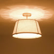 Load image into Gallery viewer, Farmhouze Light - 4 - Light Linen Drum Semi Flush Ceiling Light - Ceiling Light - Black/White Linen - 
