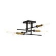 Load image into Gallery viewer, Farmhouze Light - 4 - Light Tiered Linear Sputnik Semi Flush Ceiling Light - Ceiling Light - Black+Gold - 
