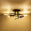 Load image into Gallery viewer, Farmhouze Light - 4 - Light Tiered Linear Sputnik Semi Flush Ceiling Light - Ceiling Light - Black+Gold - 

