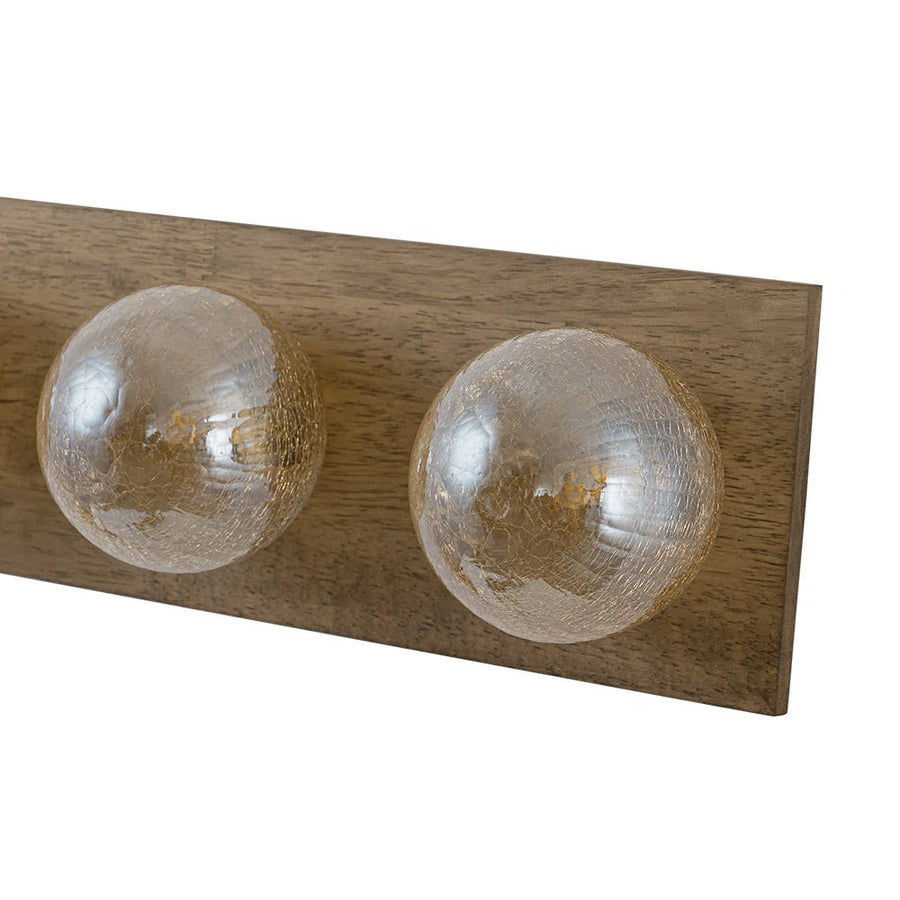 Farmhouze Light - 4 - light Vintage Wood Amber Glass Globe Vanity Light - Wall Sconce - 22.8 in - 