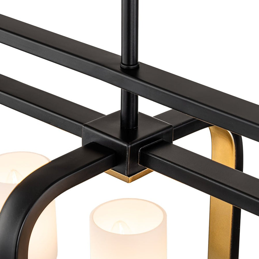 Farmhouze Light-5-Light Black Geometric Metal Rectangle Island Chandelier-Chandelier-5-Light-