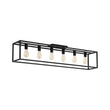 Load image into Gallery viewer, Farmhouze Light-5-Light Black Rectangular Cage Flush Mount Ceiling Light-Ceiling Light-5 Bulbs-
