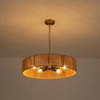 Load image into Gallery viewer, Farmhouze Light - 5 - Light Rustic Woven Rope Round Drum Ceiling Chandelier - Chandelier - Brass - 
