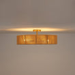 Load image into Gallery viewer, Farmhouze Light - 5 - Light Rustic Woven Rope Round Drum Ceiling Chandelier - Chandelier - Brass - 
