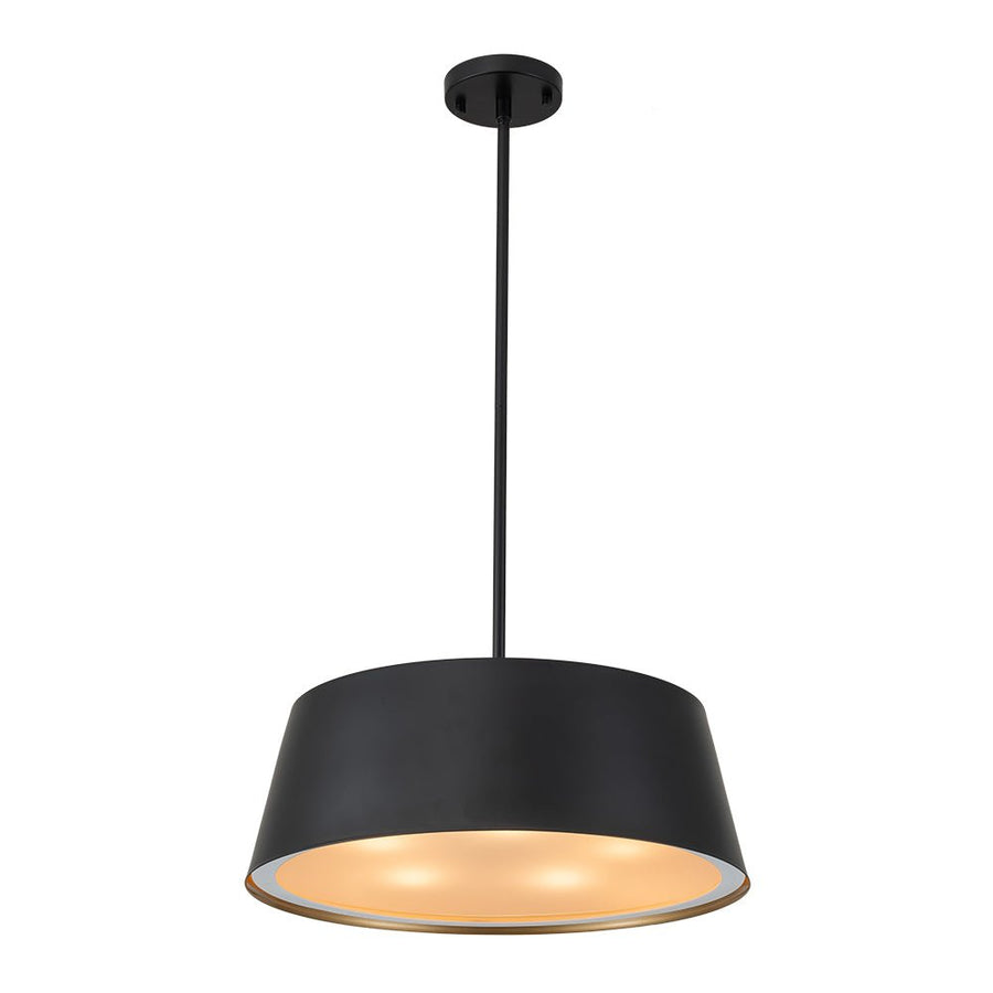 Farmhouze Light-5-Light Scandinavia Matte Black Drum Pendant Light-Pendant-Black-