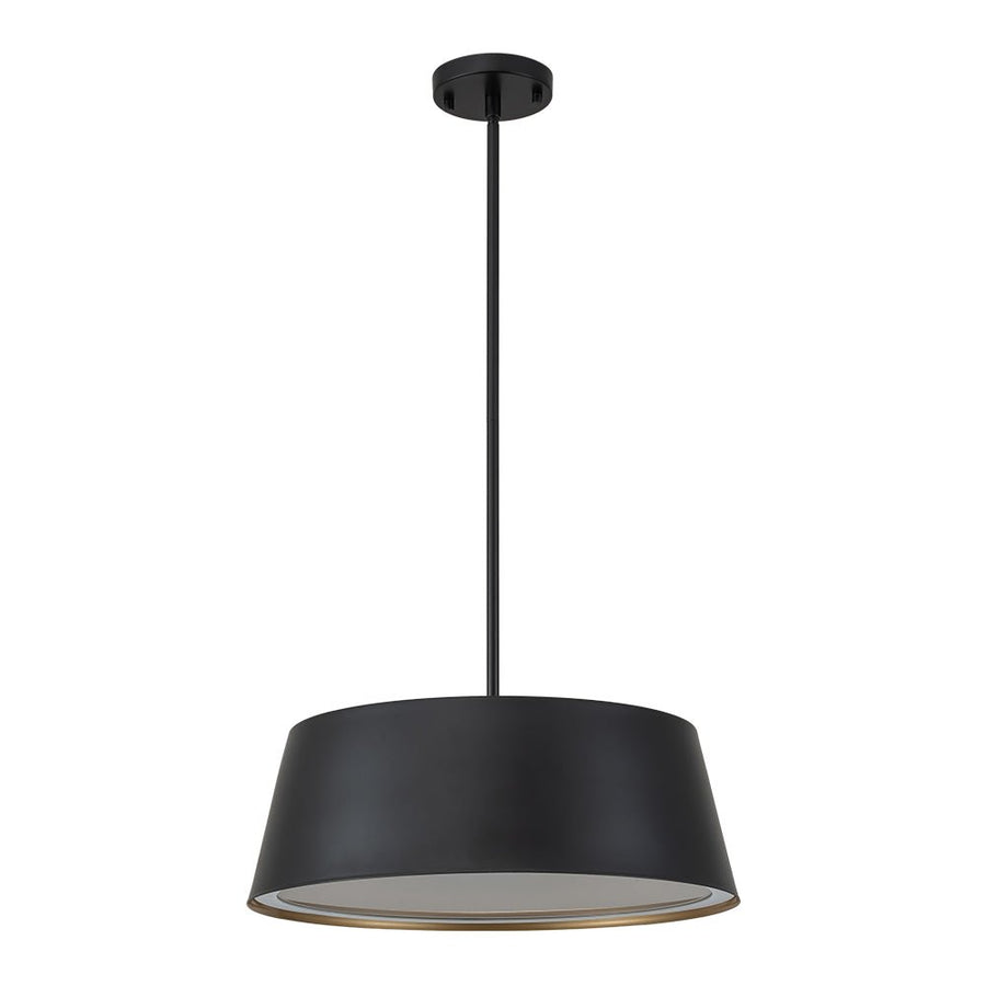 Farmhouze Light-5-Light Scandinavia Matte Black Drum Pendant Light-Pendant-Black-